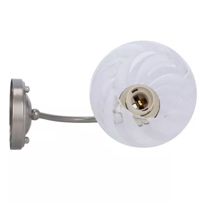 Nástěnné moderní osvětlení BAIDA - 1xE27, 60W, stříbrné / čiré