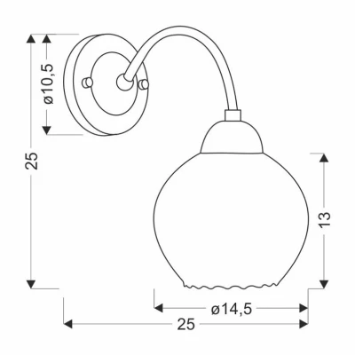 Nástěnné moderní osvětlení BAIDA - 1xE27, 60W, stříbrné / čiré