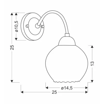 Nástěnné moderní osvětlení BAIDA - 1xE27, 60W, stříbrné / čiré