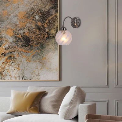 Nástěnné moderní osvětlení BAIDA - 1xE27, 60W, stříbrné / čiré