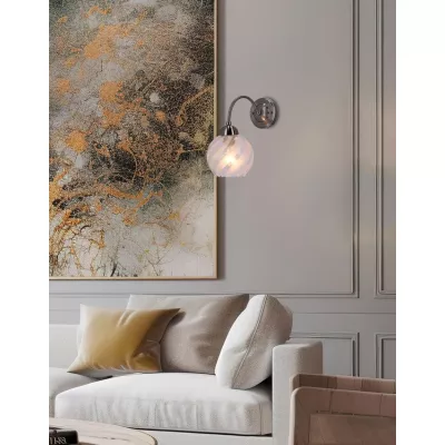 Nástěnné moderní osvětlení BAIDA - 1xE27, 60W, stříbrné / čiré