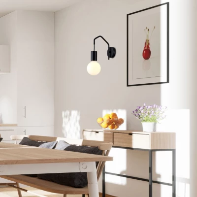 Nástěnné industriální osvětlení BASSO - 1xE27, 40W, matné černé