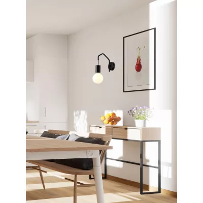 Nástěnné industriální osvětlení BASSO - 1xE27, 40W, matné černé