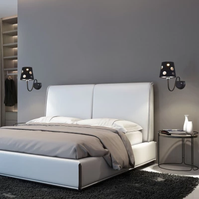 Moderní nástěnná lampa BATLEY - 1xE14, 60W, černá