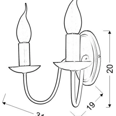 Nástěnné osvětlení v anglickém stylu BELLAGIO - 2xE14, 40W, krémové