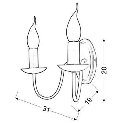 Nástěnné osvětlení v anglickém stylu BELLAGIO - 2xE14, 40W, krémové