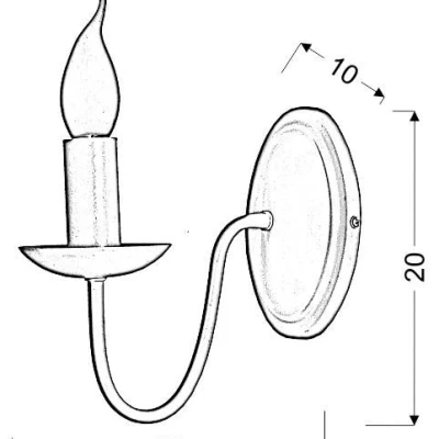 Nástěnné osvětlení v anglickém stylu BELLAGIO - 1xE14, 40W, krémové