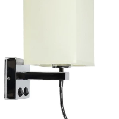 Nástěnná lampa se čtecím LED ramenem BOHO LAMPA - 1xE27, 40W + LED 2W, hranatá, béžová