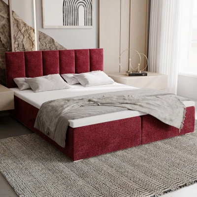 VÝPRODEJ - Čalouněná postel 160x200 ELSIE 3 s úložným prostorem - červená