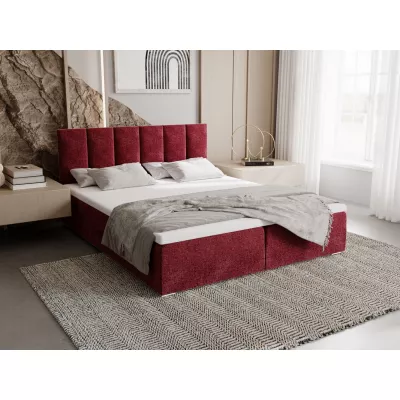VÝPRODEJ - Čalouněná postel 160x200 ELSIE 3 s úložným prostorem - červená