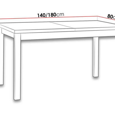 VÝPRODEJ - Rozkládací jídelní stůl 140x80 cm ELISEK 2 - dub sonoma / černý