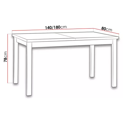 VÝPRODEJ - Rozkládací jídelní stůl 140x80 cm ELISEK 2 - dub sonoma / černý