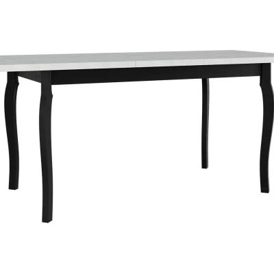 VÝPRODEJ - Rozkládací jídelní stůl 140x80 cm ELISEK 5 - bílý / černý