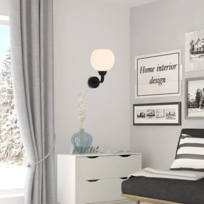 Nástěnné moderní osvětlení CALDERA - 1xE27, 60W, černé / bílé