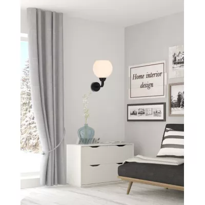Nástěnné moderní osvětlení CALDERA - 1xE27, 60W, černé / bílé