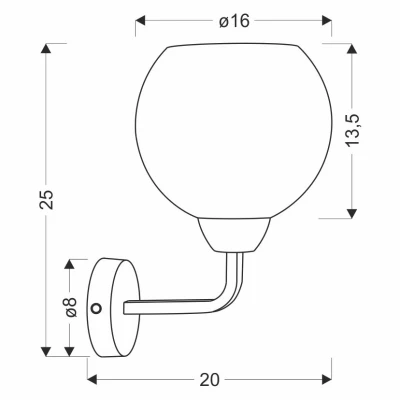 Nástěnné moderní osvětlení CALDERA - 1xE27, 60W, černé / bílé
