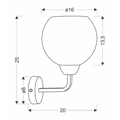 Nástěnné moderní osvětlení CALDERA - 1xE27, 60W, černé / bílé