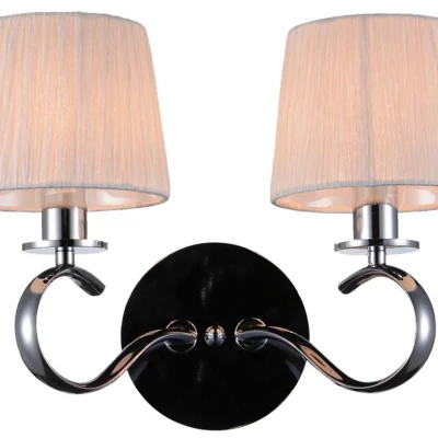 Nástěnné osvětlení CLARA - 2xE14, 40W, chromované / bílé