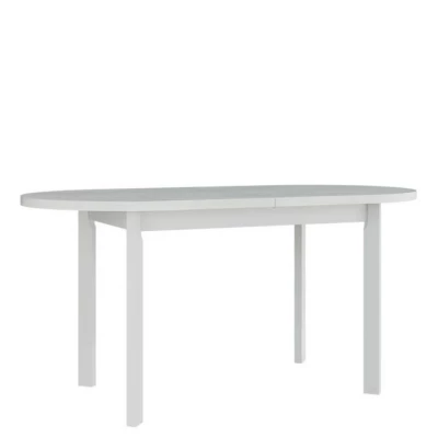VÝPRODEJ - Rozkládací oválný jídelní stůl 160x80 cm BANGS 9 - bílý