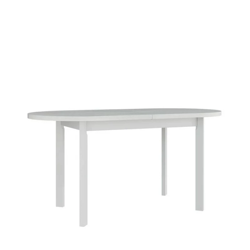 VÝPRODEJ - Rozkládací oválný jídelní stůl 160x80 cm BANGS 9 - bílý