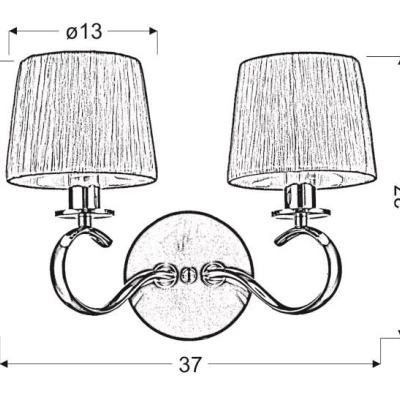 Nástěnné osvětlení CLARA - 2xE14, 40W, chromované / bílé