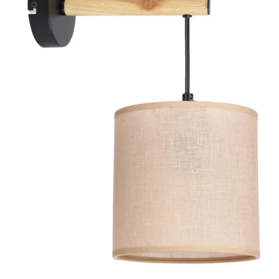 Nástěnná lampa COMBI - 1xE27, 60W, černá / hnědá / béžová