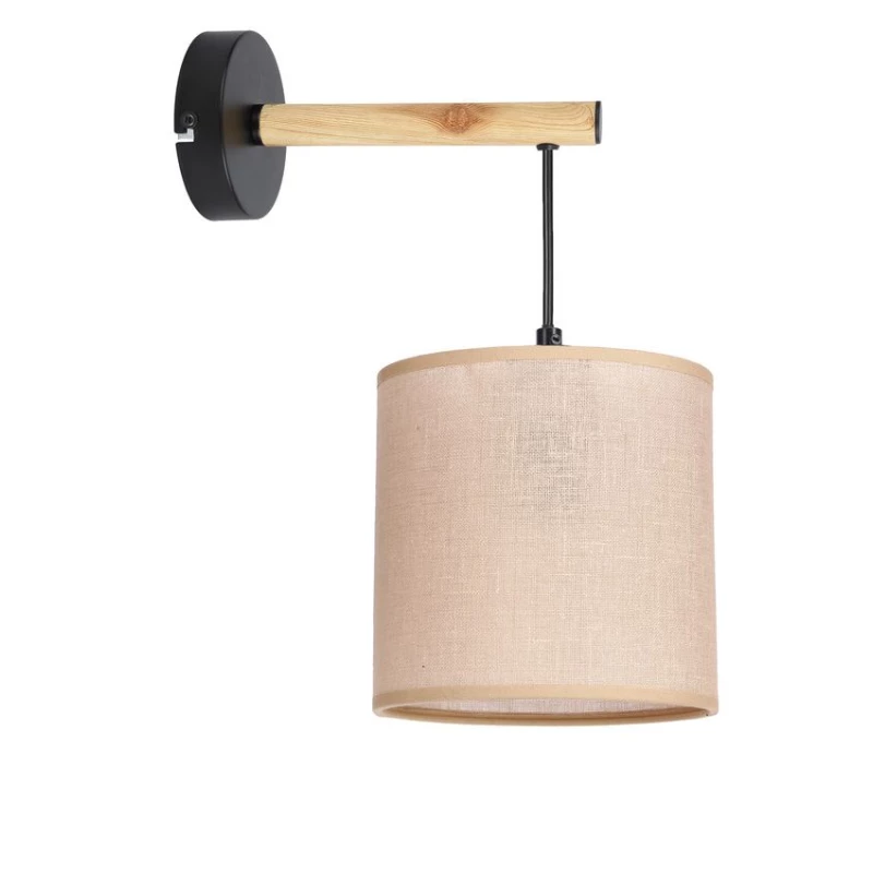 Nástěnná lampa COMBI - 1xE27, 60W, černá / hnědá / béžová