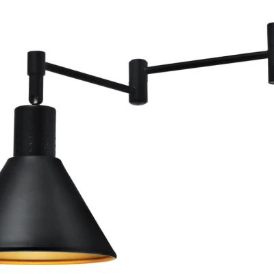 Nástěnná flexibilní lampa na čtení COPENHAGEN - 1xE14, 40W, černá / zlatá