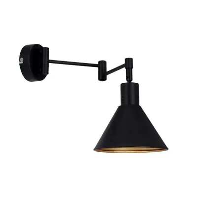 Nástěnná flexibilní lampa na čtení COPENHAGEN - 1xE14, 40W, černá / zlatá