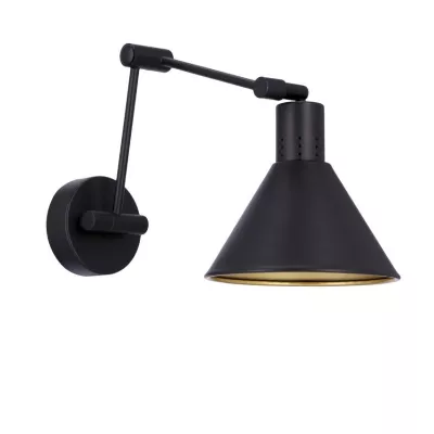 Nástěnná flexibilní lampa na čtení COPENHAGEN - 1xE14, 40W, černá / zlatá
