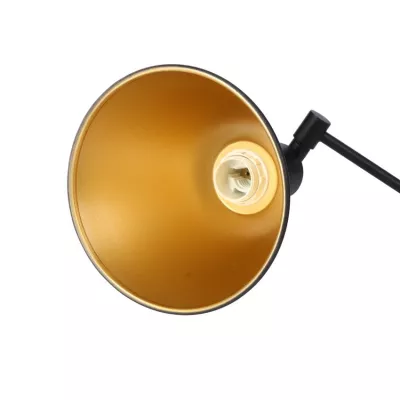 Nástěnná flexibilní lampa na čtení COPENHAGEN - 1xE14, 40W, černá / zlatá