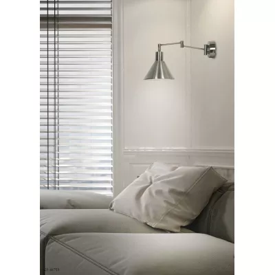 Nástěnná flexibilní lampa na čtení COPENHAGEN - 1xE14, 40W, stříbrná