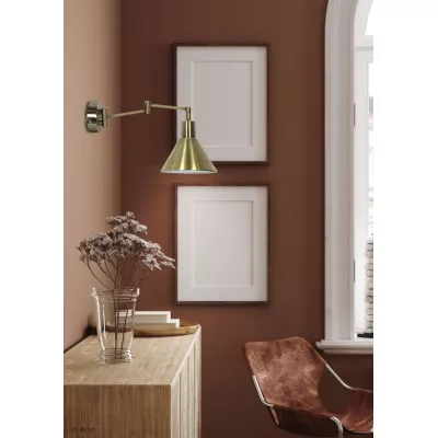 Nástěnná flexibilní lampa na čtení COPENHAGEN - 1xE14, 40W, patina