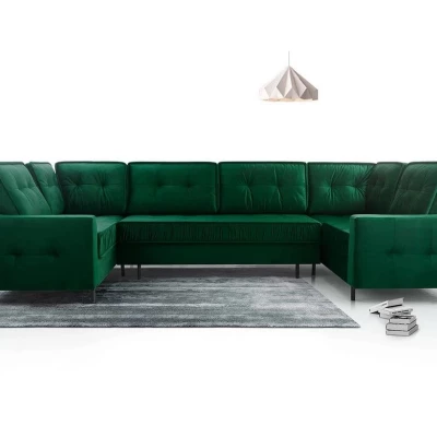 VÝPRODEJ - Sedačka do U na každodenní spaní LAREDO - zelená