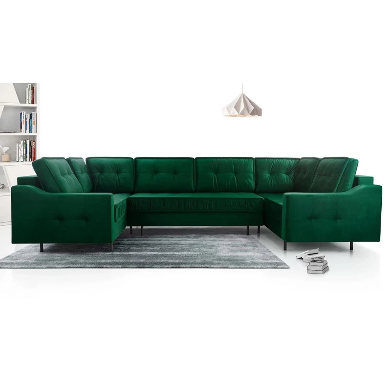 VÝPRODEJ - Sedačka do U na každodenní spaní LAREDO - zelená