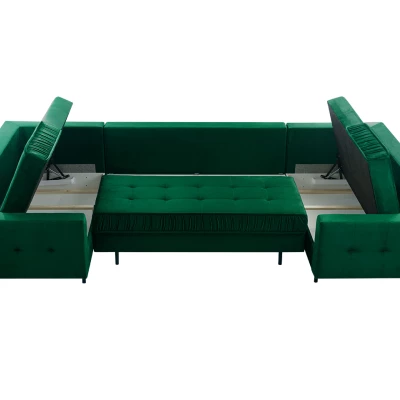 VÝPRODEJ - Sedačka do U na každodenní spaní LAREDO - zelená