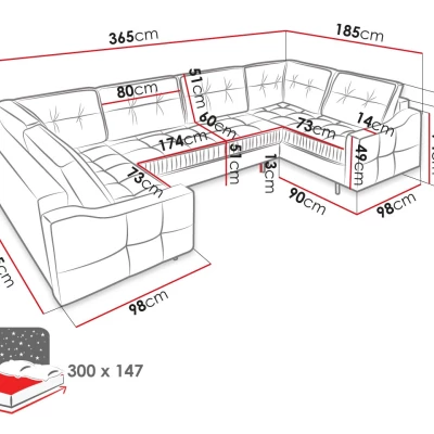 VÝPRODEJ - Sedačka do U na každodenní spaní LAREDO - zelená