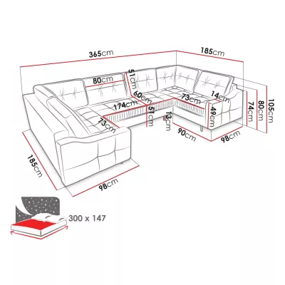 VÝPRODEJ - Sedačka do U na každodenní spaní LAREDO - zelená
