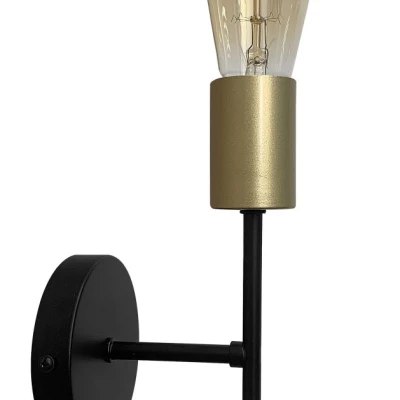 Nástěnné svítidlo v loftovém stylu CRESPILO - 1xE27, 40W, černé / zlaté