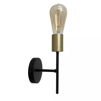 Nástěnné svítidlo v loftovém stylu CRESPILO - 1xE27, 40W, černé / zlaté