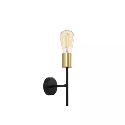 Nástěnné svítidlo v loftovém stylu CRESPILO - 1xE27, 40W, černé / zlaté