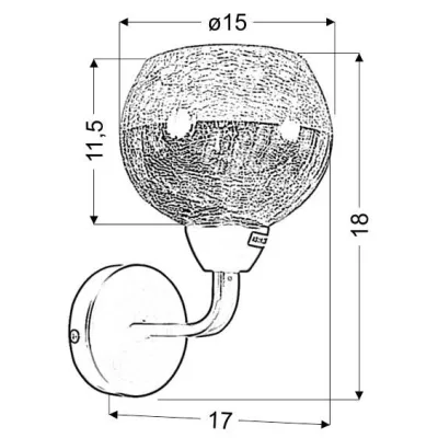 Designové nástěnné osvětlení CROMINA - 1xE27, 60W, chromované