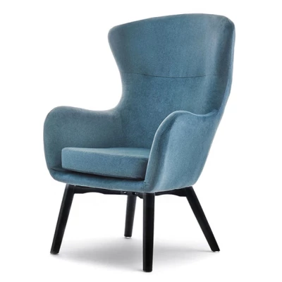 VÝPRODEJ - Křeslo ušák BORNA - tyrkysové / černé