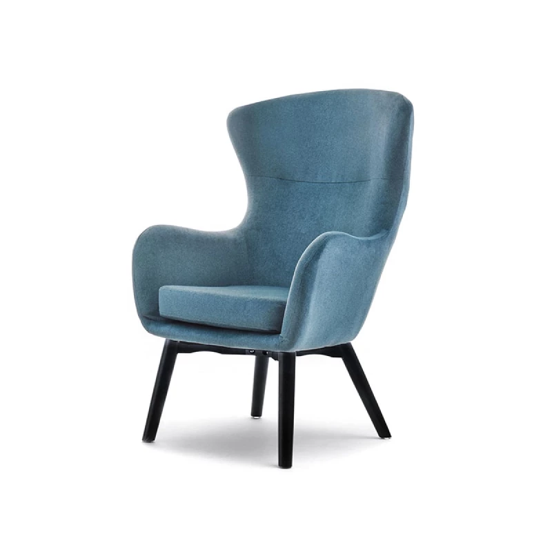 VÝPRODEJ - Křeslo ušák BORNA - tyrkysové / černé