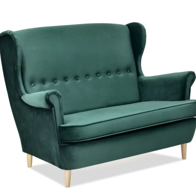 VÝPRODEJ - Dvoukřeslo ušák DENIZ - zelené / buk