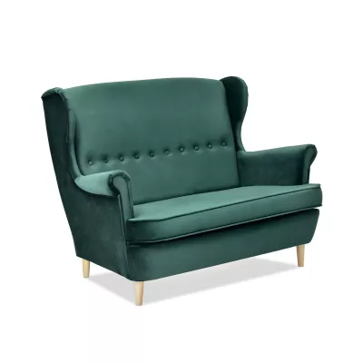 VÝPRODEJ - Dvoukřeslo ušák DENIZ - zelené / buk