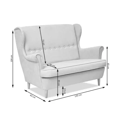 VÝPRODEJ - Dvoukřeslo ušák DENIZ - zelené / buk