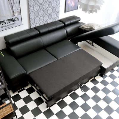 VÝPRODEJ - Rohová sedací souprava MARLING - černá