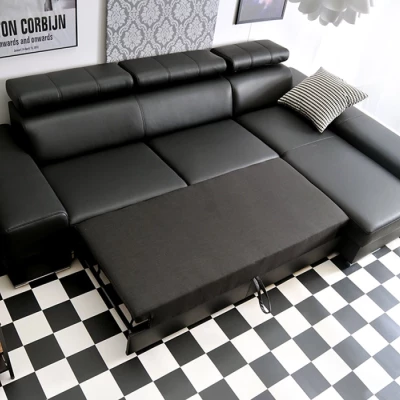 VÝPRODEJ - Rohová sedací souprava MARLING - černá