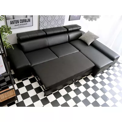 VÝPRODEJ - Rohová sedací souprava MARLING - černá